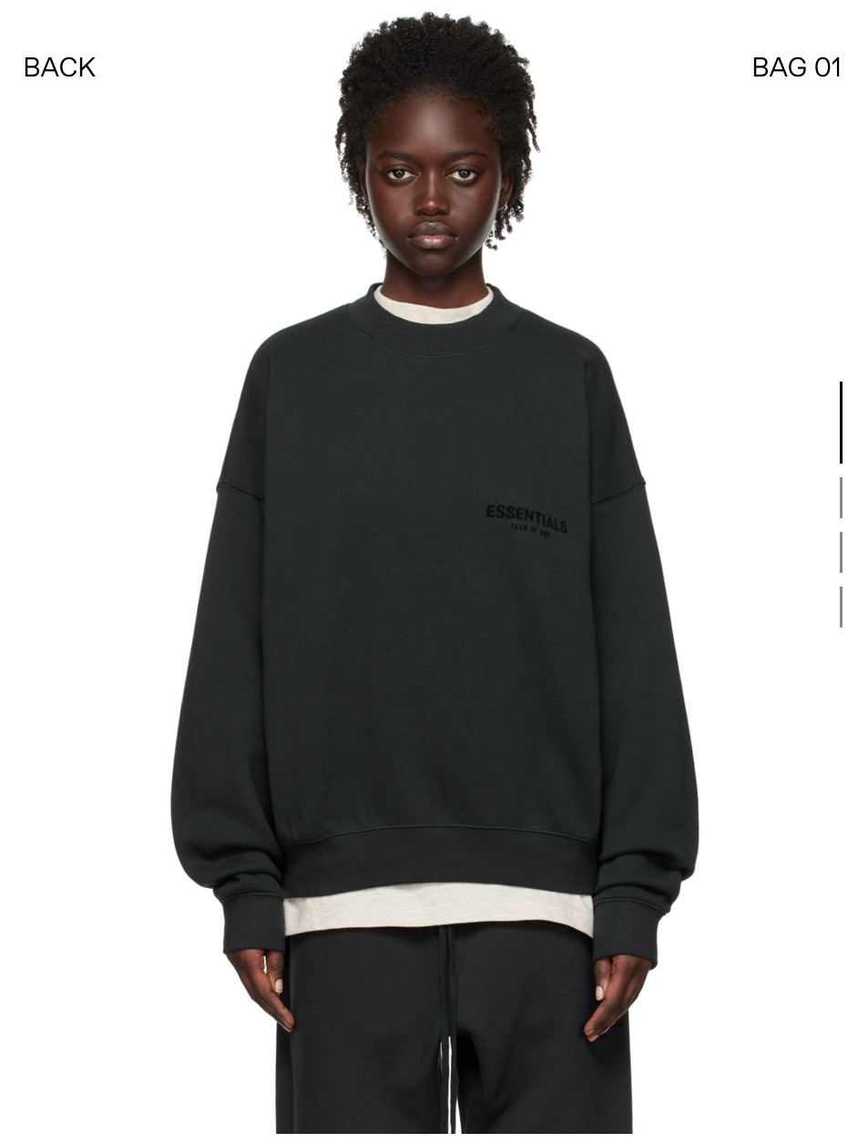 Essentials Fear Of God Black Crewneck Sweatshirt